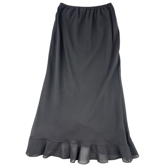 MSK Black Ruffle Midi Skirt - Picture 2 of 8